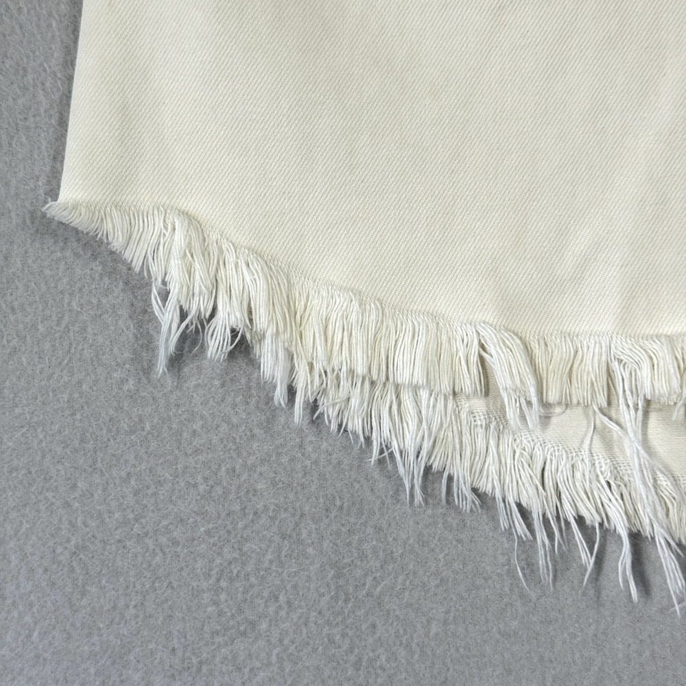 We The Free People Skirt Womens 25 Bailey Fringe Raw Hem Denim Jean Cream Boho - Picture 3 of 12